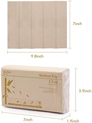 Многослойни хартиени кърпи DrDirt, Бамбук плът, 18 опаковки / кутия за дискове, 110 Листа Пятислойные Хартиени кърпи / Опаковка, 1980 Листа