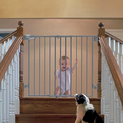 Babelio 36 ултра-висока Прижимные Детски врата с като и 26-43 Фиксиране на Бебешки/Куче вратата за стълбите, Сив
