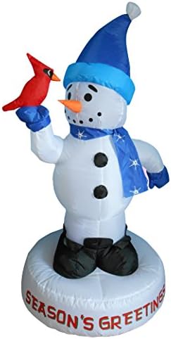 4-Крак Коледен Надуваем Снежен човек с Украса от Птичи Двор, Led Светлини, Интериор за празници на Открито, декорация за двор