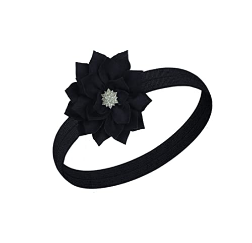 LDDCX Черни Превръзки на главата с цветя За малки момичета (FD55-Черен)