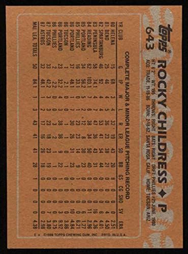 1988 Topps 643 Роки Чайлдресс Хюстън Астрос (Бейзболна картичка) Ню Йорк /MT Astros