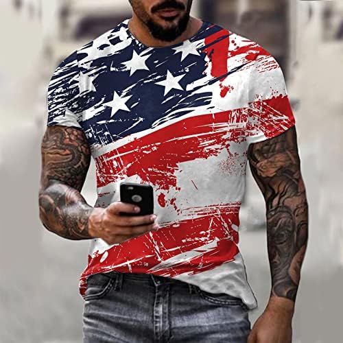 XXBR Мъжки Тениски в Деня на Независимостта, Спортна Тениска с американския Флаг, Тениска с Къс ръкав и принтом Звезди и ивици, Върхове