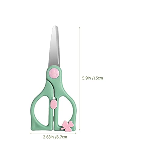 Luxshiny Детски Инструменти Хранителни Ножици 1 Комплект Ножици за бебешка Храна с Капаци Безопасни Ножици от Неръждаема Стомана