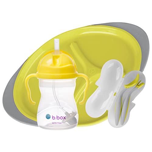 b.комплект за хранене на бебето box 4 в 1 | Включва в себе си поильник, набор от прибори за хранене и за разделяне на плоча