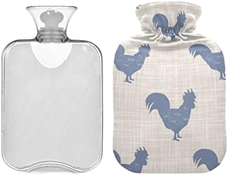 Бутилки с гореща вода с капак Rooster Пакет с топла вода за Облекчаване на болки, Менструални Спазми, Топла опаковка от 2 Литра