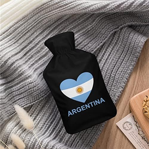 Бутилка Гореща Вода Love Argentina с Меки Плюшени Капак, Топло Гума Пакет За Впръскване на Вода 1000 мл