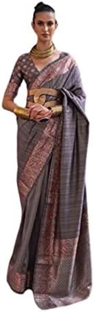 ЕТНИЧЕСКИ ТЪРГОВСКИ ЦЕНТЪР, канава богат вид индийски жени, стан Gala Copper zari, тъкане на коприна сари, блуза 7345