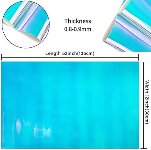 HYANG Холограма преливащи Огледално Лазерни листове от изкуствена кожа PU 1 ролка 12 X 53 (30 cm x 135 см), изкуствена