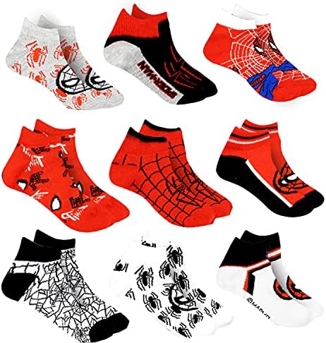 Чорапи Marvel със спайдърмен на за момчета, 10 Чифта Чорапи с Дълбоко деколте за момчета от 3-9 години