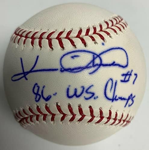 Кевин Мичел подписа договор с MLB 86 WS Champs от Мейджър лийг бейзбол PSA W27072 Метс - Бейзболни топки с автографи