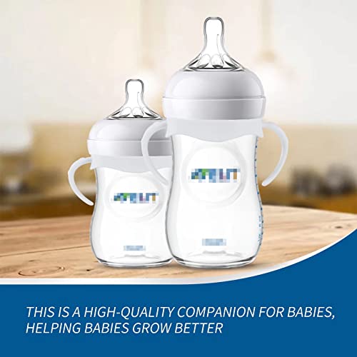 2 Опаковки Съвместими дръжки за бебешки шишета Philips Avent Natural, Държач за бебешки бутилки - Бял