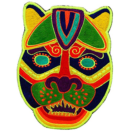 ImZauberwald Мая Jaguar Mask Изкуството на Бродерия ~ 7 инча Кръпка ръчен труд за пришивания