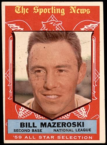 1959 Topps 555 All-Star Бил Мазероски Питсбърг Пайрэтс (Бейзболна картичка) VG Пирати