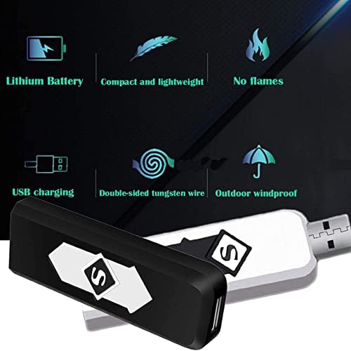 Електронна Запалка, USB-Акумулаторна Запалка, Умна Електрическа Запалка С Прибиращ Запалване, Двустранно Запалване, Ветрозащитная Лека