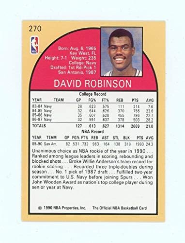 1990-91 Обръчи 270 Дейвид Робинсън Спърс Баскетбол НБА