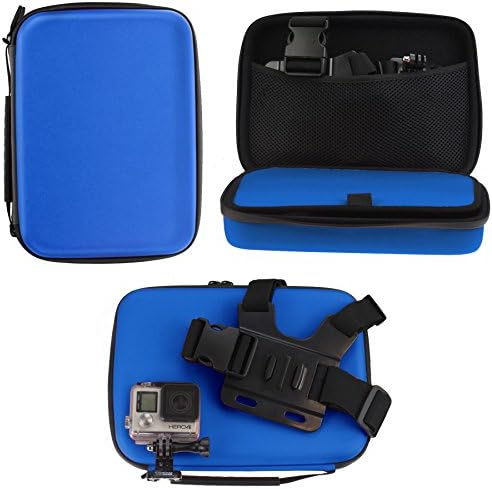 Navitech Blue Сверхпрочный Здрав, твърд калъф, Съвместим с по спортна екшън камера Monba ME10 4K, Водоустойчив WiFi-12MP камера 170 Ultra