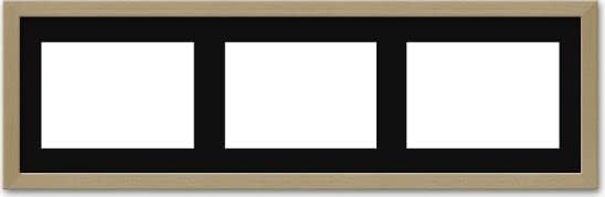 Northland - Матборд с рамка за колаж с размер 7x20 инча - може да побере три снимки с размер 4 x 6 инча - Модерна черна рамка