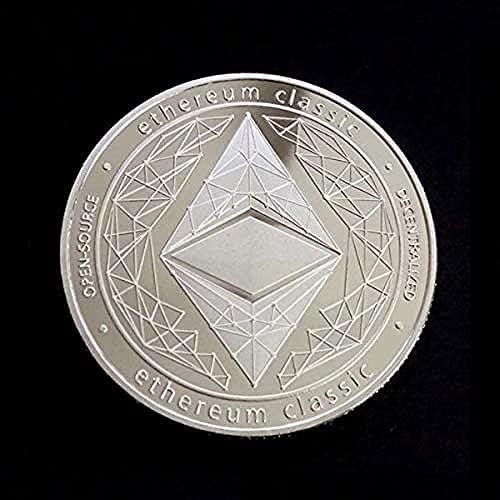Ethereum Classic | Криптовалюта Виртуална Валута | Посребрени Монети Challenge Art | Биткойн Възпоменателни Монети С Колекционерска