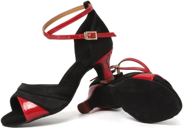 Женски обувки за латино Танци AOQUNFS с Отворени пръсти, За правенето на Система за Салса, Модел WZSP-803