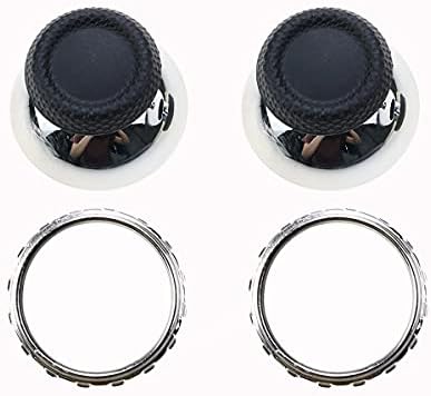 Хром Гъби 3D Аналогов Джойстик Капачка модул Джойстик Капачка Джойстик + Акцентное пръстен за контролер PS5 (4 в 1 Sliver)