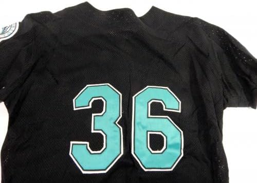 1999-02 Флорида Марлинз 36 Използвана в игра Черна Риза, Табела с името на Изтрита 44 DP42582 - Използваните В играта тениски MLB