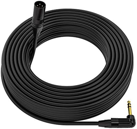 Mogami 2549 Професионален Студиен Микрофон, кабел |Plug XLR 3-пинов на 1/4 инча под прав ъгъл TRS | Neutrik Gold | 200 Фута | Черен