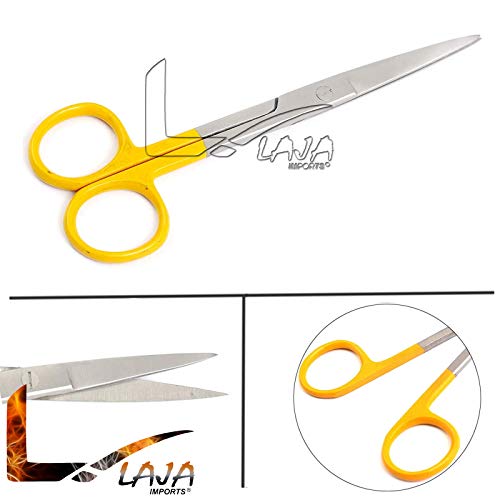 LAJA ВНАСЯ 2 БР. Работни ножица Sharp /Необработени, прави и Извити 5,5 С цветен дръжка (жълт)