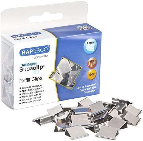 Rapesco Supaclip 60 Сменяеми скоби [Опаковка от 25 парчета]
