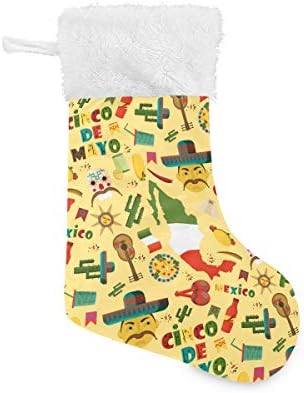 Жълти Коледни Чорапи в латинския стил PIMILAGU, 1 Опаковка, 17,7 инча, Окачени Чорапи за Коледна украса