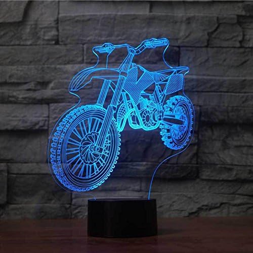 3D Мотоциклет, Автомобил, нощна светлина Сензорен Прекъсвач Декор Маса Настолна Оптична Илюзия Лампи 7 Цвята Променя Светлина LED Настолни