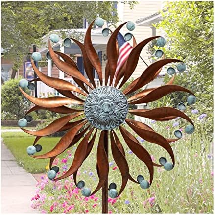 LimeHill Метална Вятърна блесна за градината - Kinetic Wind Spinners Outdoor Large (24 x 84 инча)