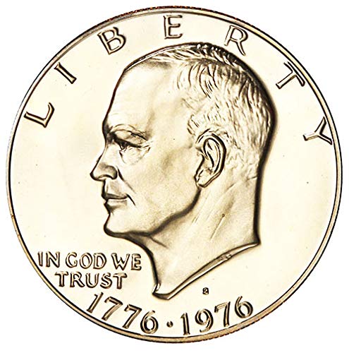 1976 Година, Плакированный Тип 1, Двестагодишният долар Айзенхауер, Избор на монетния двор на САЩ, без да се прибягва
