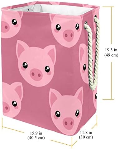 Кошница за дрехи с дръжки във формата на Сладка Розова Свински Мордочки, Голяма Сгъваема Кошница за съхранение, Детска Стая, Органайзер за