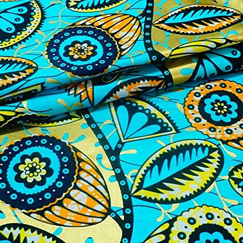 Африканска плат двор Плат Анкара африка истински восъчни разпечатки златен памук за шиене Материал 6 ярда плат на Анкара