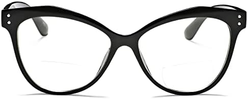 Hycredi 2 Опаковки Очила за четене с блокиране на синя Светлина за Жените и Мъжете, Бифокални Очила за четене в Винтажной рамки