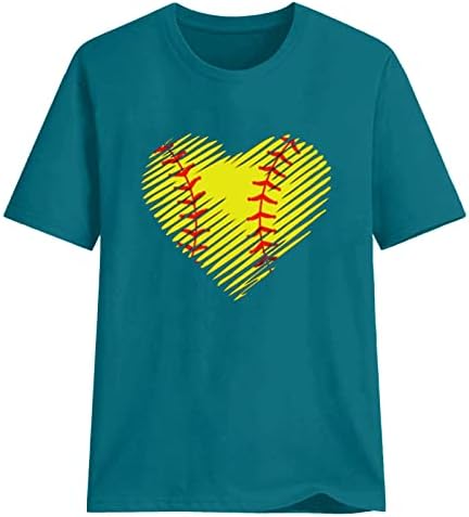 2023 Летни Потници, Дамски тениски с Графичен принтом Сърцето си за Любовта, Бейзболни Ризи с Къс ръкав, Блуза Свободно Намаляване С кръгло