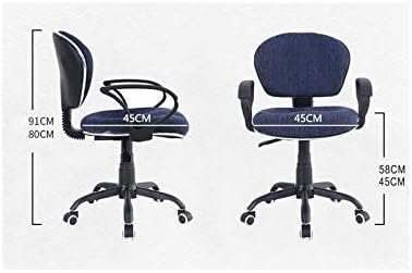 Малък Офис стол LETREM със Седалка от Памучен плат и 3D-подлакътник или Регулируема Опора за гърба, за Жени, Мъже в Кабинета