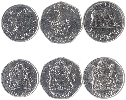 4 Монети от Малави | Малавийский Набор от монети Колекция от 50 Тамбала 1 5 10 Квача | В обращение за периода 2004-2006 | Зебра
