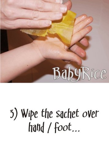 BabyRice Нов комплект за снемане на пръстови детски кошари, кърпа, без мастило, с рамка от естествен бук, черна поставка за 0-3 години
