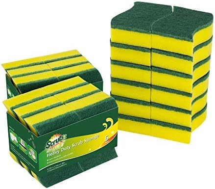 (24 опаковки) Тежкотоварни Гъба–чистачи от SCRUBIT - Гъба-Стъргалка за измиване на кухненски прибори, мивки и бани - с стъргало без мирис