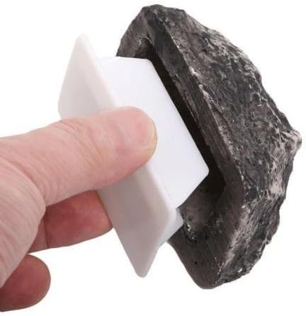 Скриване на резервен ключ Фалшив камък -Изглежда и се усеща като истински камък на камък, сив Камуфляжный сейф за отвеждане на камъни