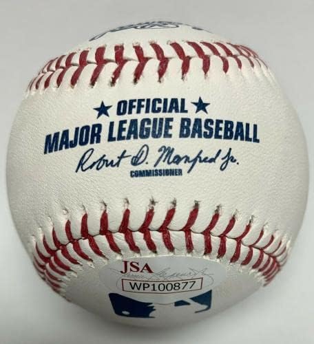 Мани Мота подписа Договор с MLB Dodgers от Мейджър лийг Бейзбол JSA WP100877 - Бейзболни Топки С Автографи