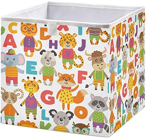 Кошница за шкаф visesunny с Красиви букви във формата на животни, Кутии за съхранение, Кърпа Кошница за Организиране на Рафтовете, Сгъваеми