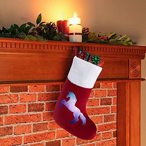 Galaxy Еднорог Коледни Окачени чорапи Чорапи за Коледно Камина Празничен Начало Декор
