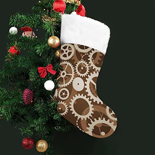 Шестеренки и Шестеренки Коледни Окачени чорапи Чорапи за Коледно Камина Празничен Начало Декор