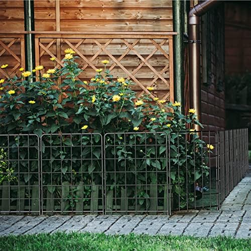 Декоративна Градинска ограда Skcoipsra 10 бр., 24 инча (В) x 10 фута (Д), Огради за животни, Нержавеющее Метални Огради за двор,