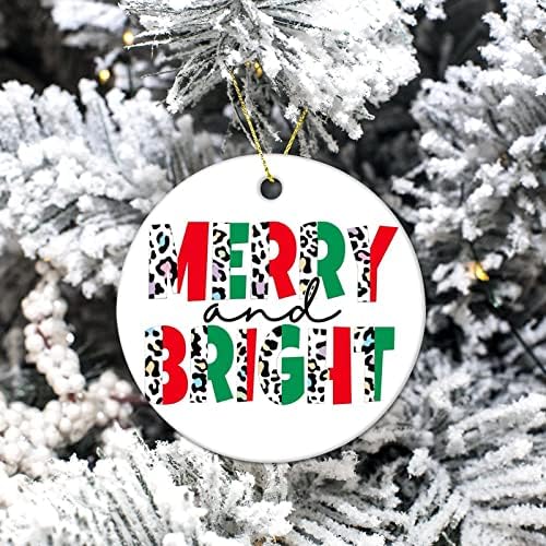 Весели и Светли Коледни Керамични Бижута Конфетный Тръстика Коледен Орнамент 3 Инча По Поръчка Забавни Коледни Декорации за Коледно