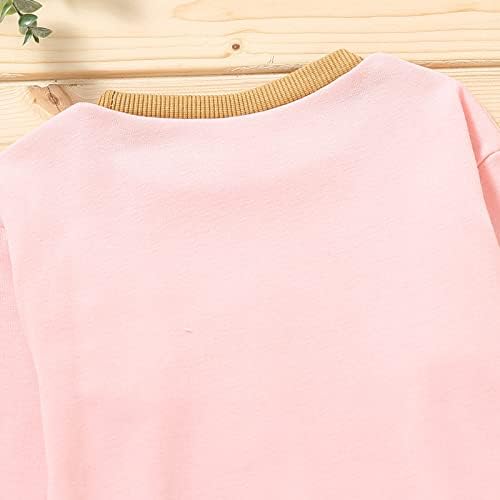 Дрехи за малките Момичета, Розова Риза с дълги ръкави и Обикновен панталон-клеш, дрехи за упражнения с мирис на масло (Кафе