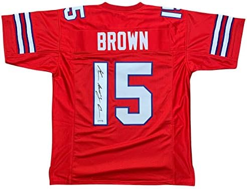 Джон Браун, с автограф и надпис джърси NFL Бъфало Биллс PSA COA