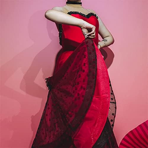 JKUYWX Секси рокля за латино танци с открити рамене, Женски костюм за изяви, Валс, Танго, Фокстрот, латинска америка Танцови облекла